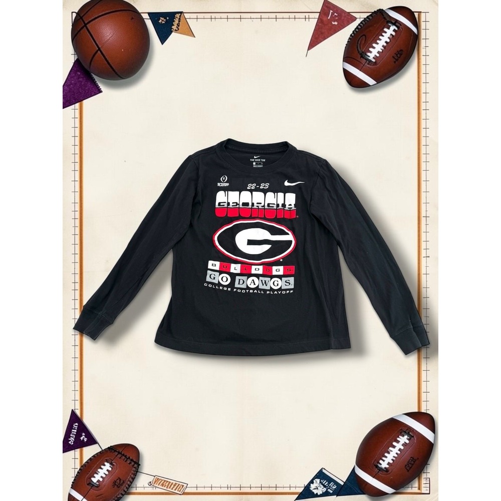 Nike Georgia Bulldogs CFP National Champions Long Sleeve Shirt Kids Small S
